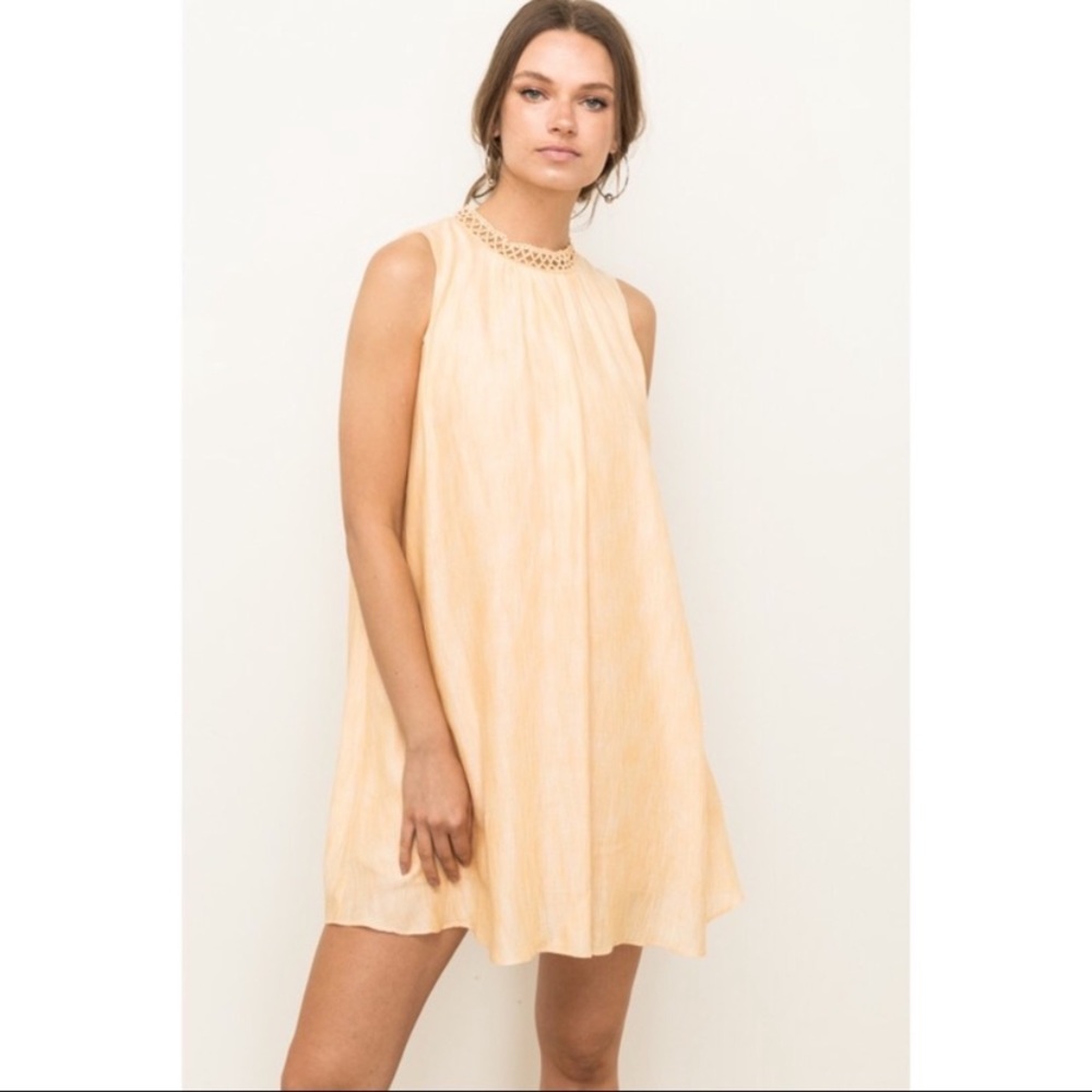 Gorgeous Lace Neck Sleeveless A-Line Dress!  Lined